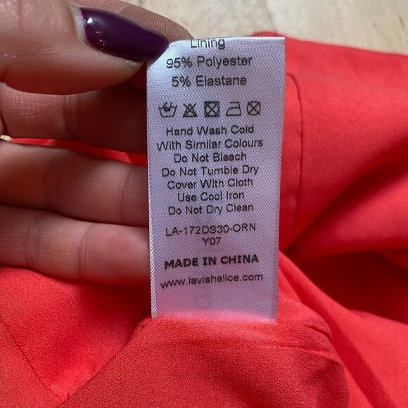 LAVISH Alice Strapless Coral Mini Dress BNWOT 4 Sweetheart Neck Pleated Chiffon - Picture 7 of 8